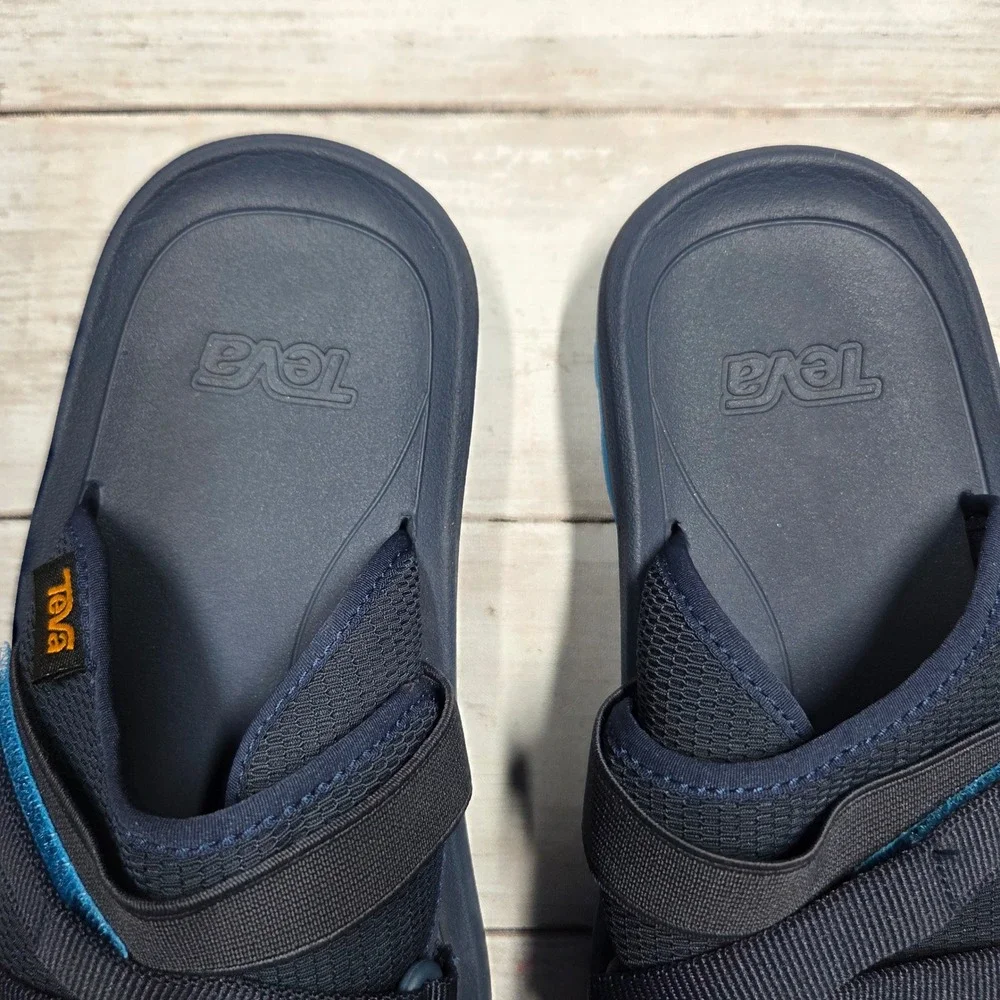 Teva Hurricane Drift Slide Sandals Kids 2 Navy Blue Mesh Adjustable Straps